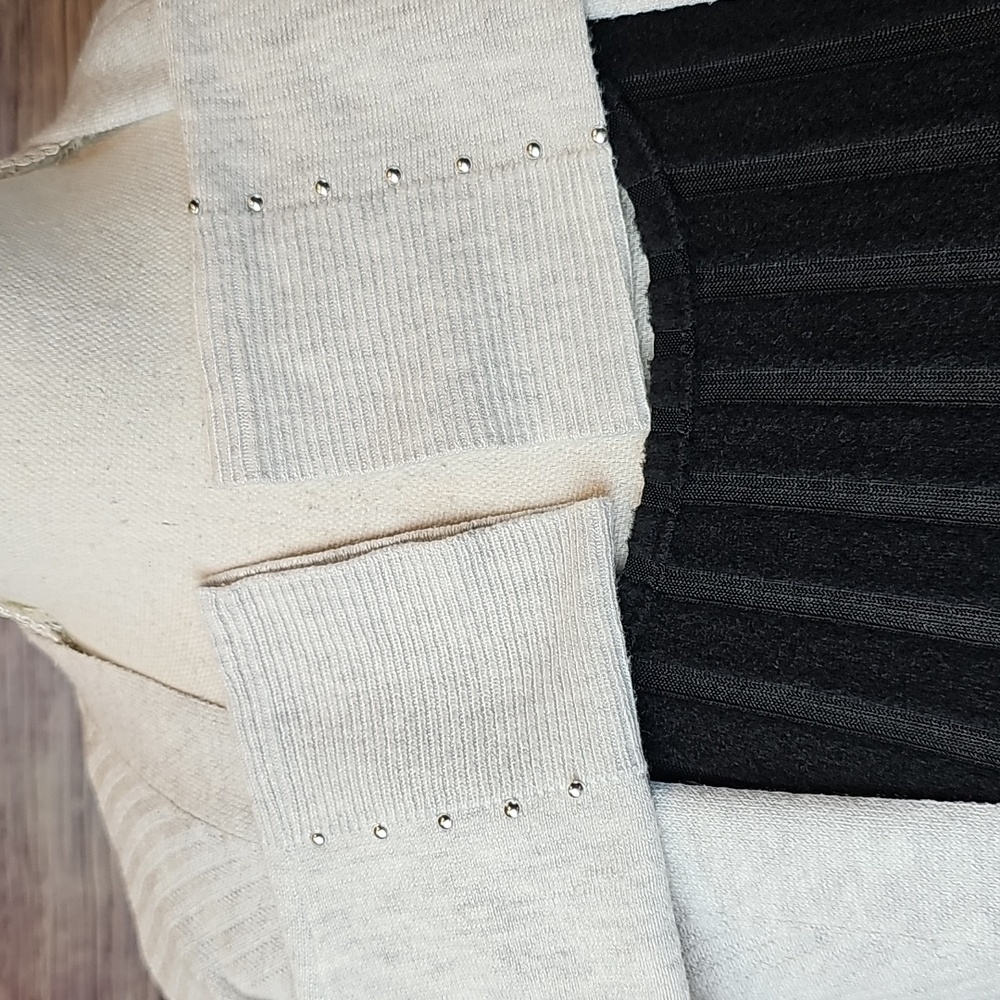 NEW RETROLOGY HEATHER GRAY LONG SLEEVE OPEN FRONT GROMMET CARDIGAN - Picture 12 of 16